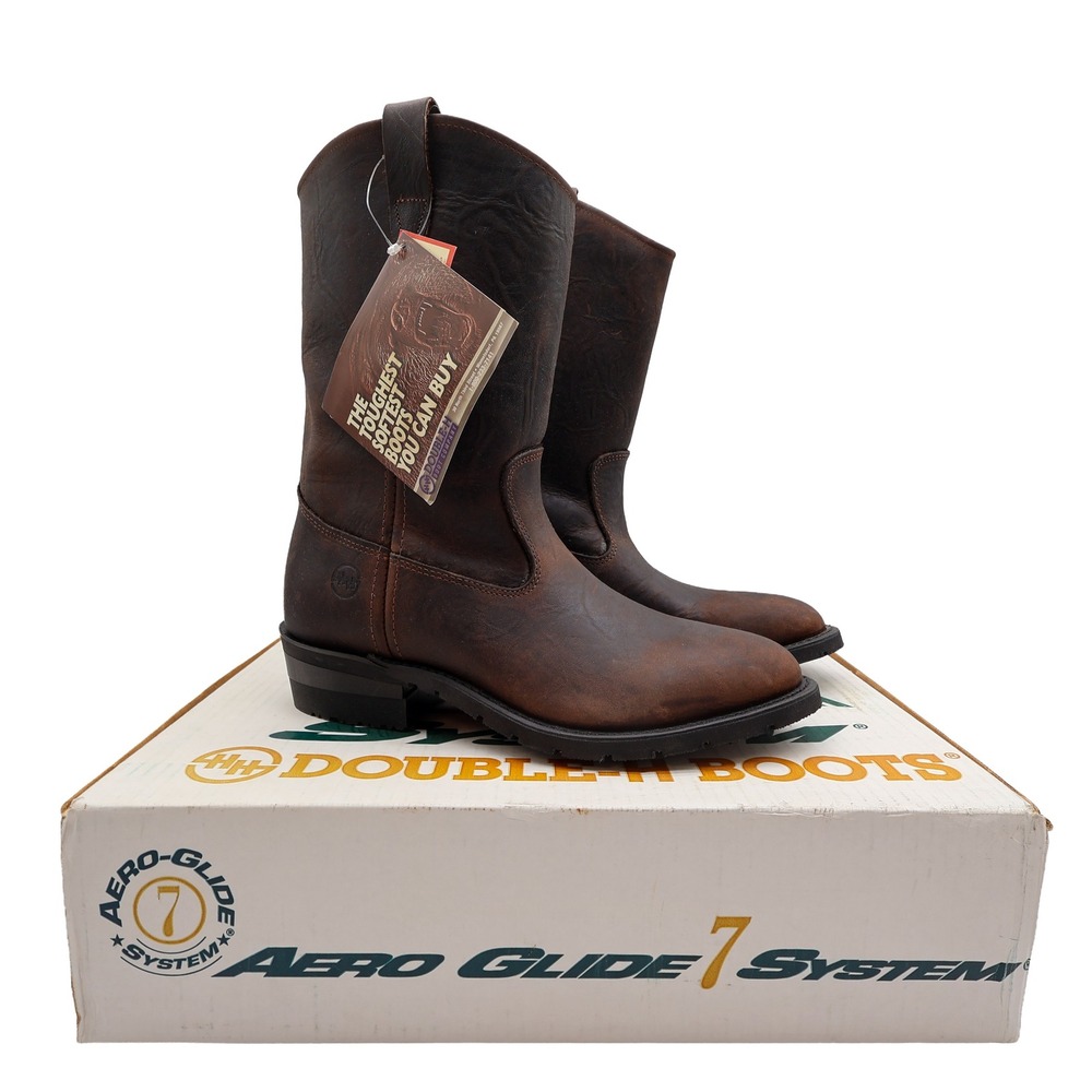 Double H Boondocker Work Boots Mens 9 EE Brown Leather NEW 2520 AeroGlide 7